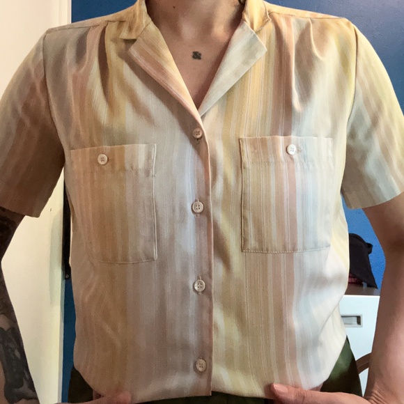 Levi’s Vintage Pastel RainbowTop Blouse Womens 70s 80s Polyester Small - Picture 1 of 6